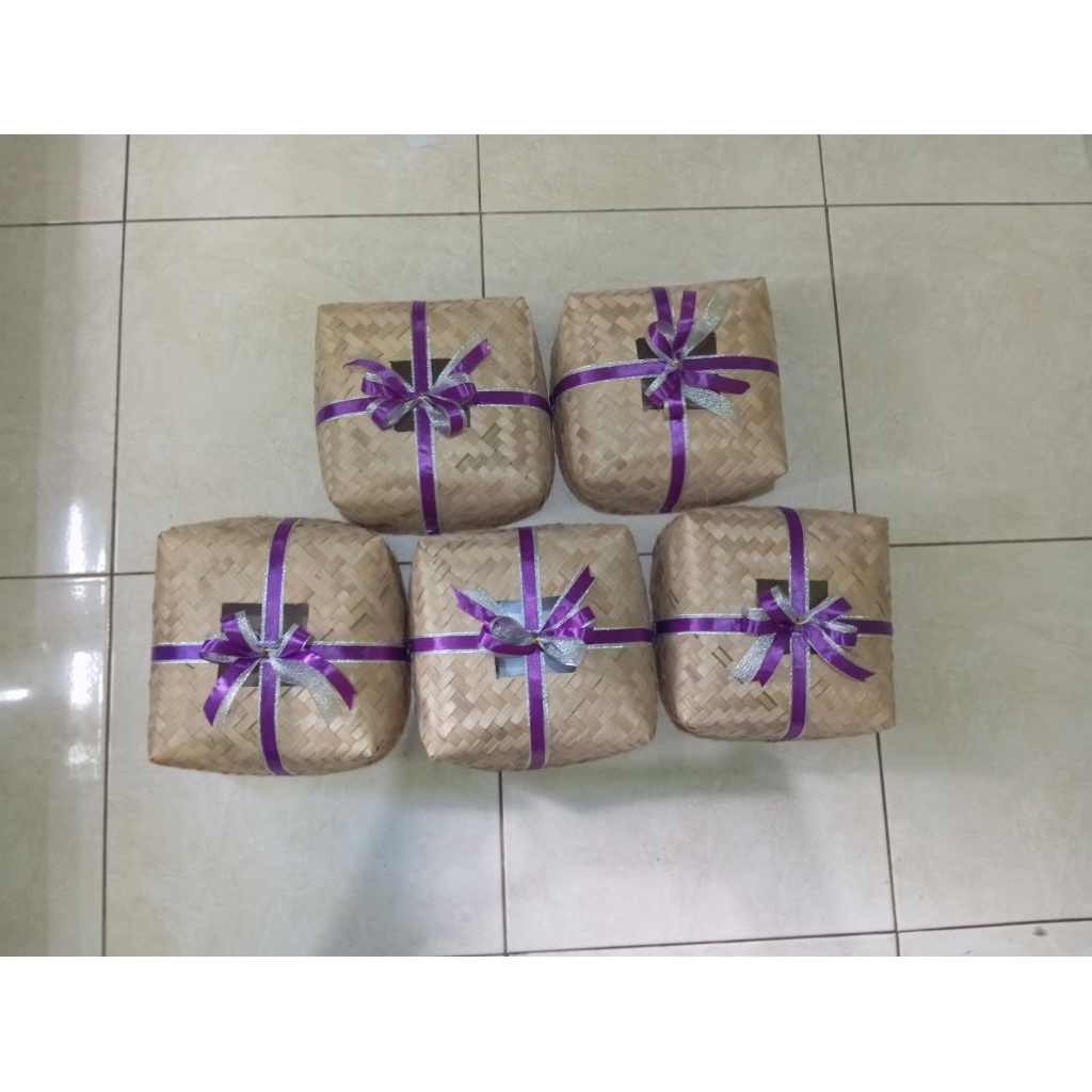 [ Halodul ] Besek Bambu 22x22 Sepasang Besek Nasi - Souvenir - Hampers | besek bambu hampers lebaran