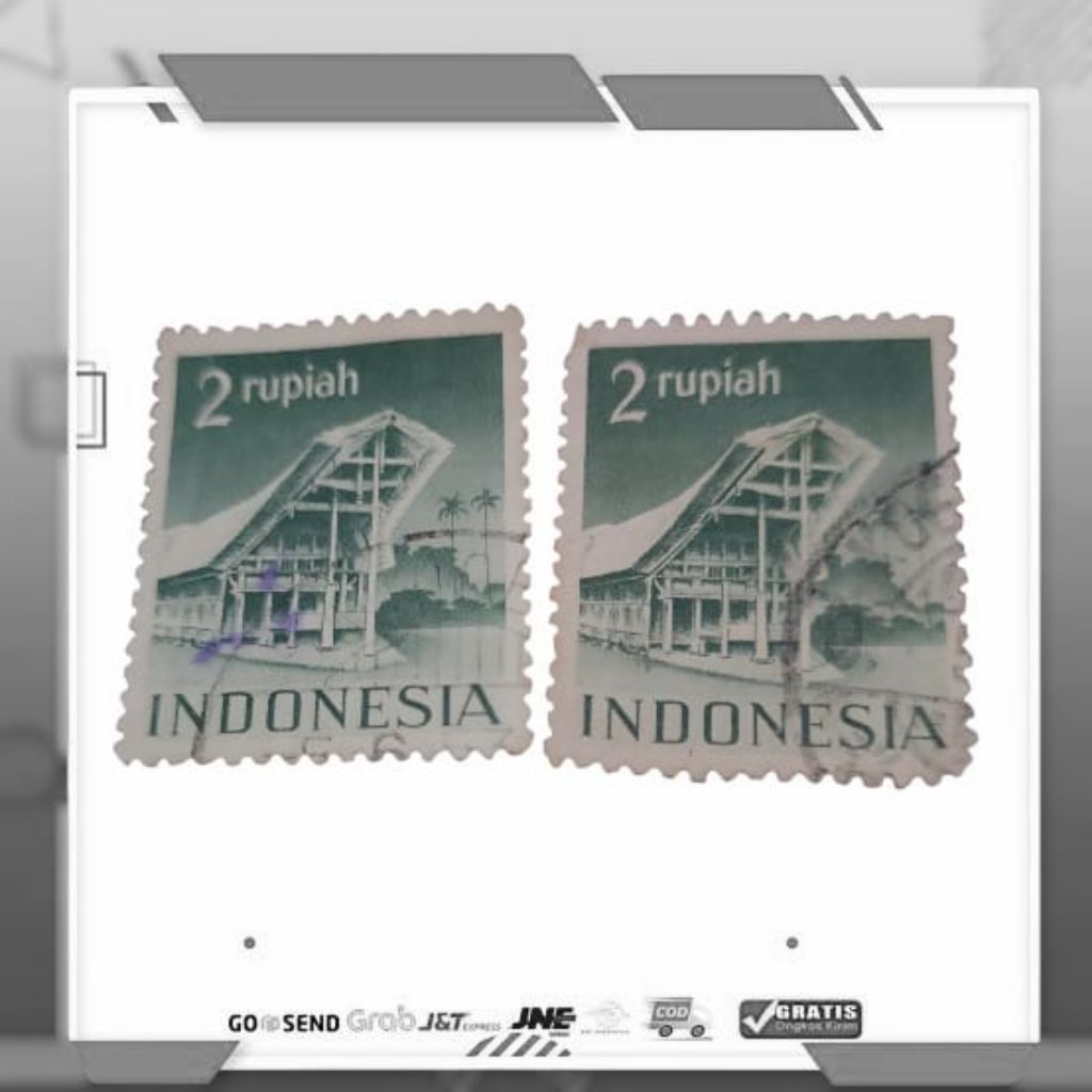 Prangko Republik Indonesia Serikat RIS Seri Rumah Adat 2 Rupiah Used