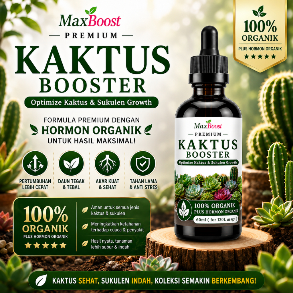 Maxboost kaktus Booster - Serum Tanaman Hias kaktus dan sukulen Pupuk Organik Cair kaktus sukuen Opt