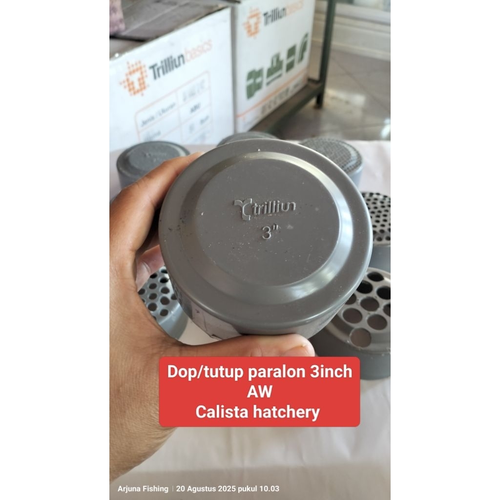 Dop/Tutup Paralon 3inch AW berlubang