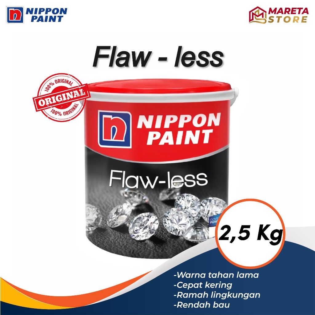 Cat Tembok Nippon Paint Flawless 2,5kg Cat Tembok Dinding Interior - Part 1