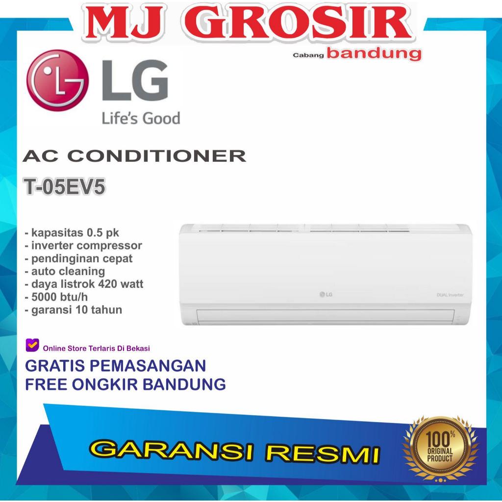 AC LG T 05 EV5 0.5 PK 1/2 PK + PASANG  DUAL COOL ECO INVERTER