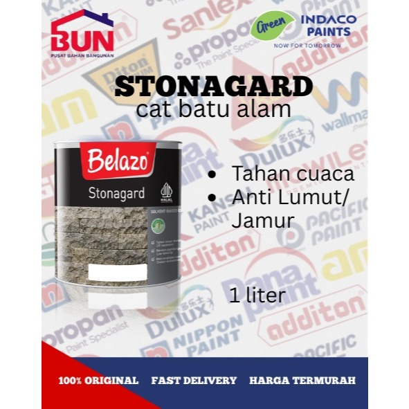 STONAGARD CAT BATU ALAM CLEAR GLOSS 1 LITER / INDACO CAT COATING BATU ALAM CLEAR GLOSS 1 KG KALENG
