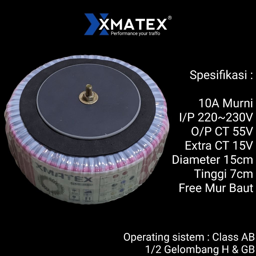 TRAFO DONAT MURNI 10A CT 55V (Bonus Baut)