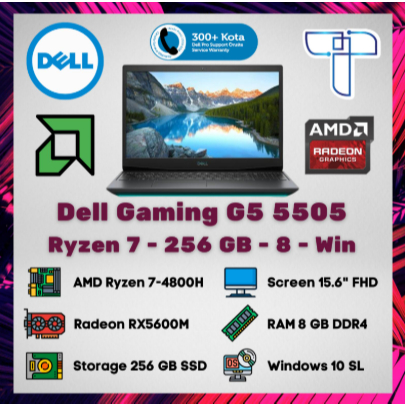 Notebook Laptop Dell Gaming G5 5505 - Ryzen 7 - 256 - 8 - WIN - VGA