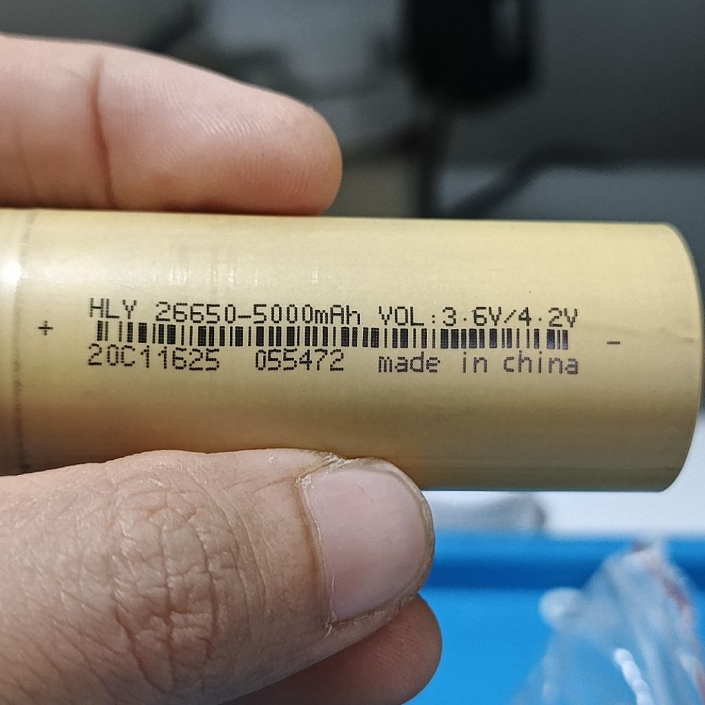 Baterai HLY 26650 5000 mAh real capacity