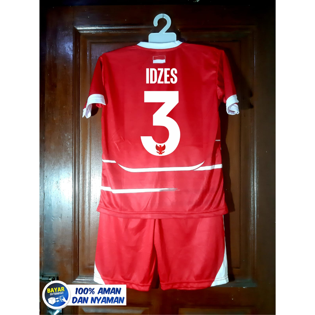 BAJU BOLA TIMNAS IDZES NOMOR PUNGGUNG 3 | SETELAN BOLA ANAK LAKI LAKI | jersey timnas indonesia terb