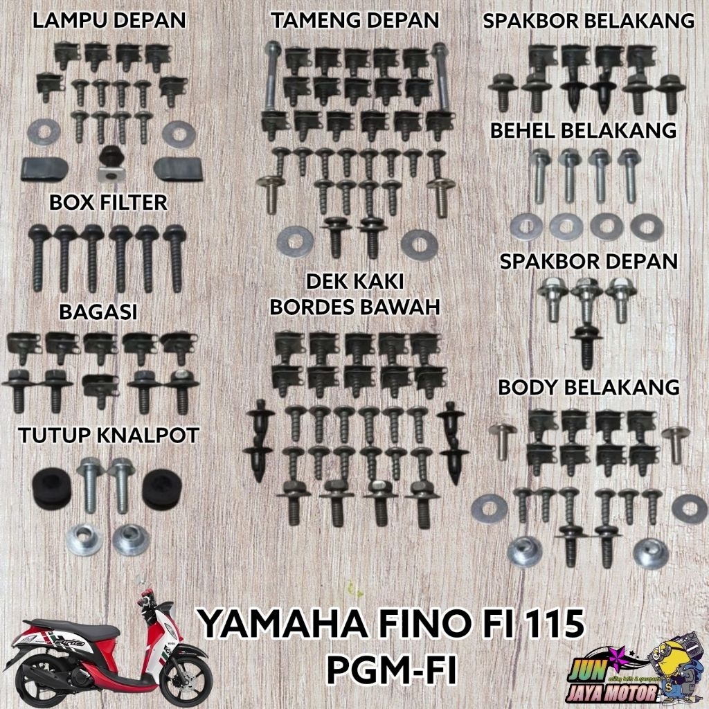BAUT LENGKAP FULLSET BODY YAMAHA FINO FI 115 PGM-FI / BAUT FULL SET BODI YAMAHA FINO FI 115 PGM-FI