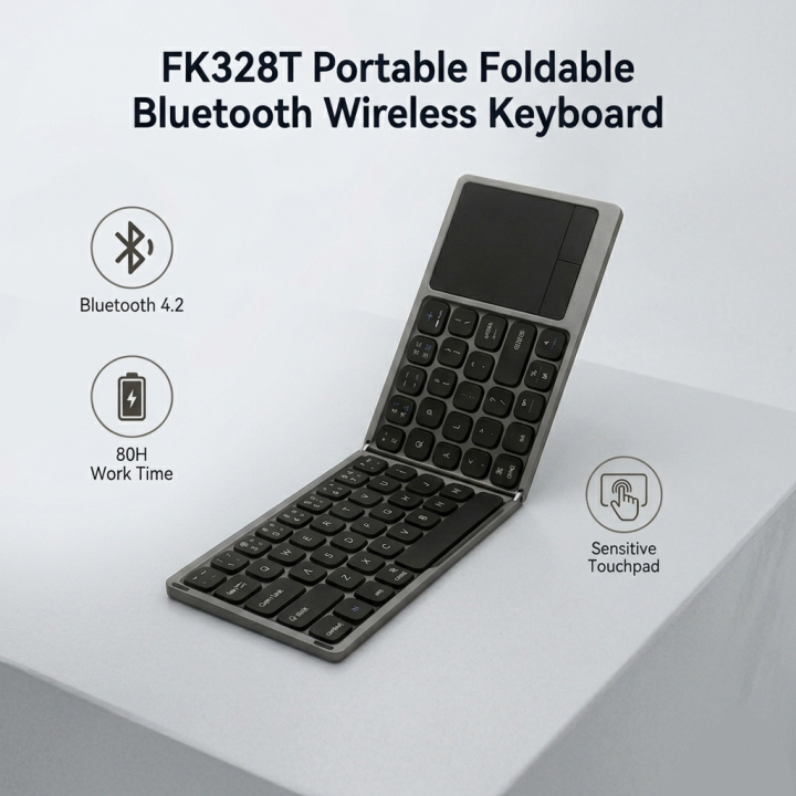 FK328T Portable Foldable Bluetooth Wireless Keyboard for Cell Phone and Laptop | Keyboard Laptop Por