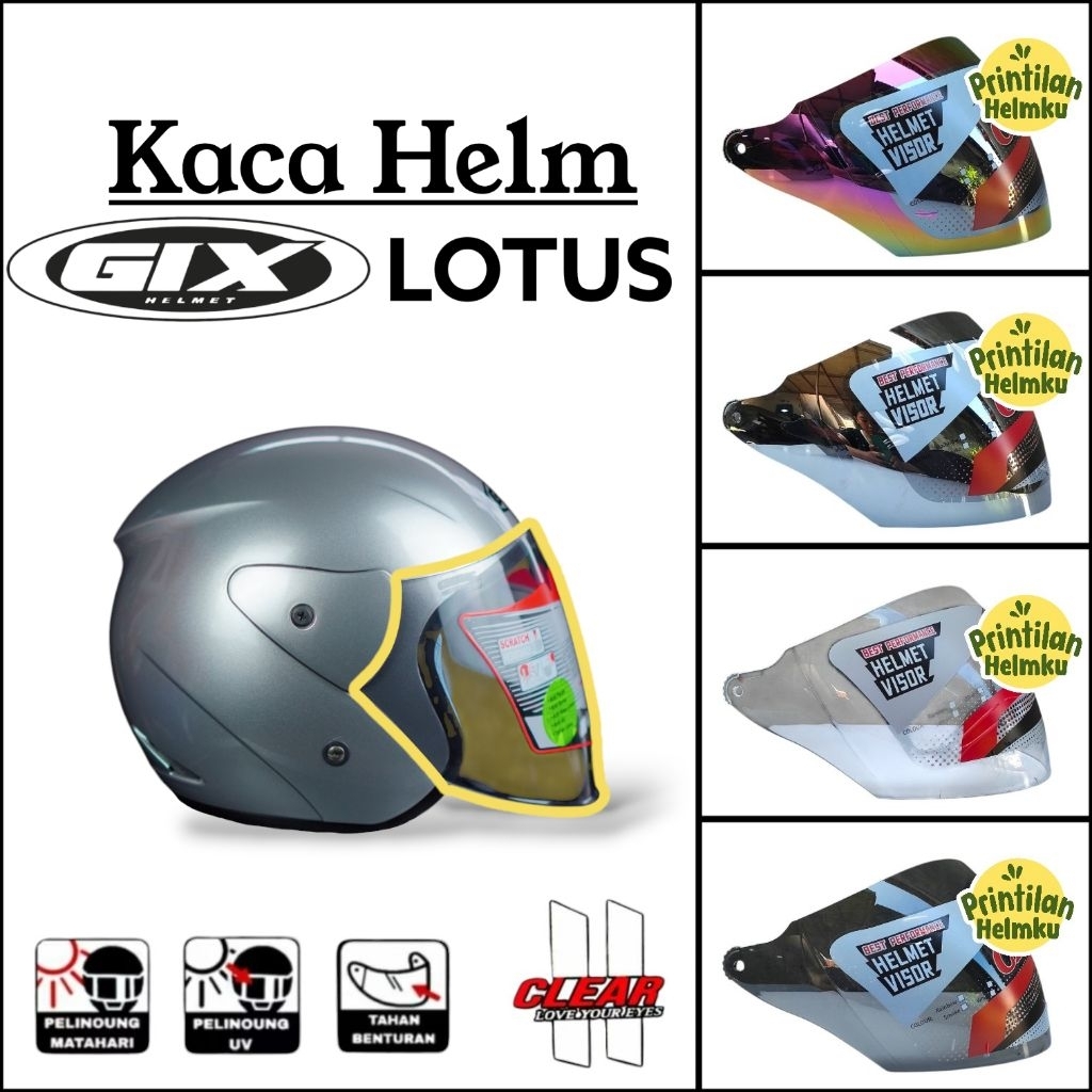 PRINTILANHELMKU Kaca Helm GIX LOTUS Visor Helm GIX LOTUS