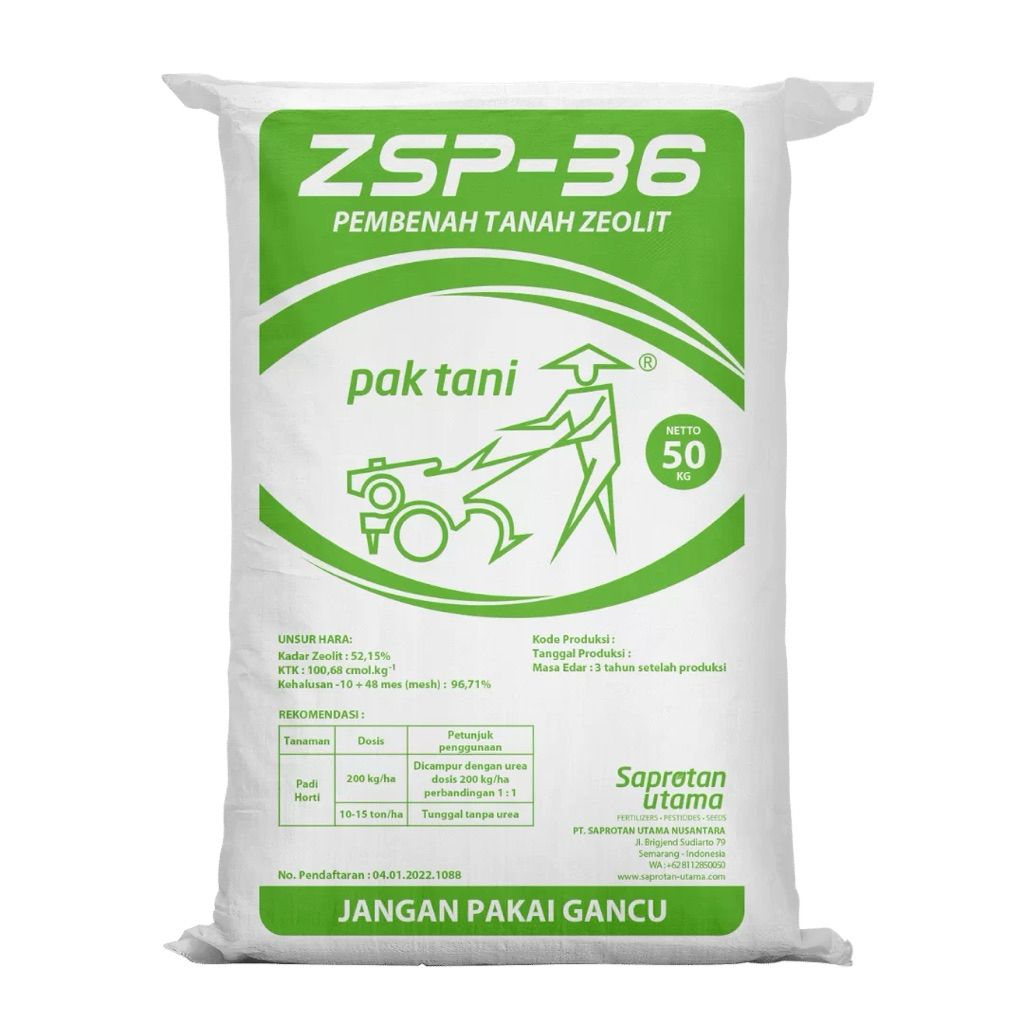 Pupuk Pak Tani Zsp-36 50kg | Zeolit Kemasan Pabrik