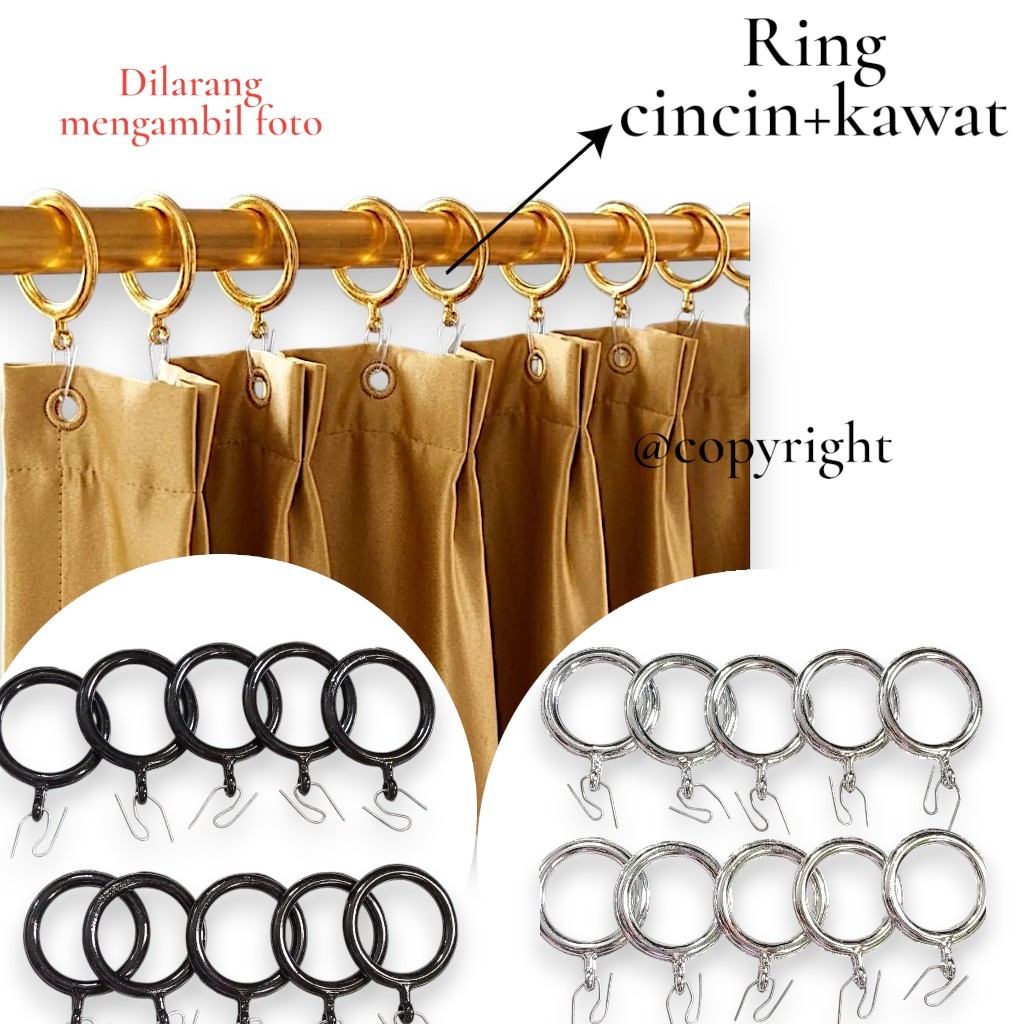 Ring Cincin Gorden kawat rell/Pemanis tambahan buat gorden plisket minimlis aesthetic/tirai jendela 