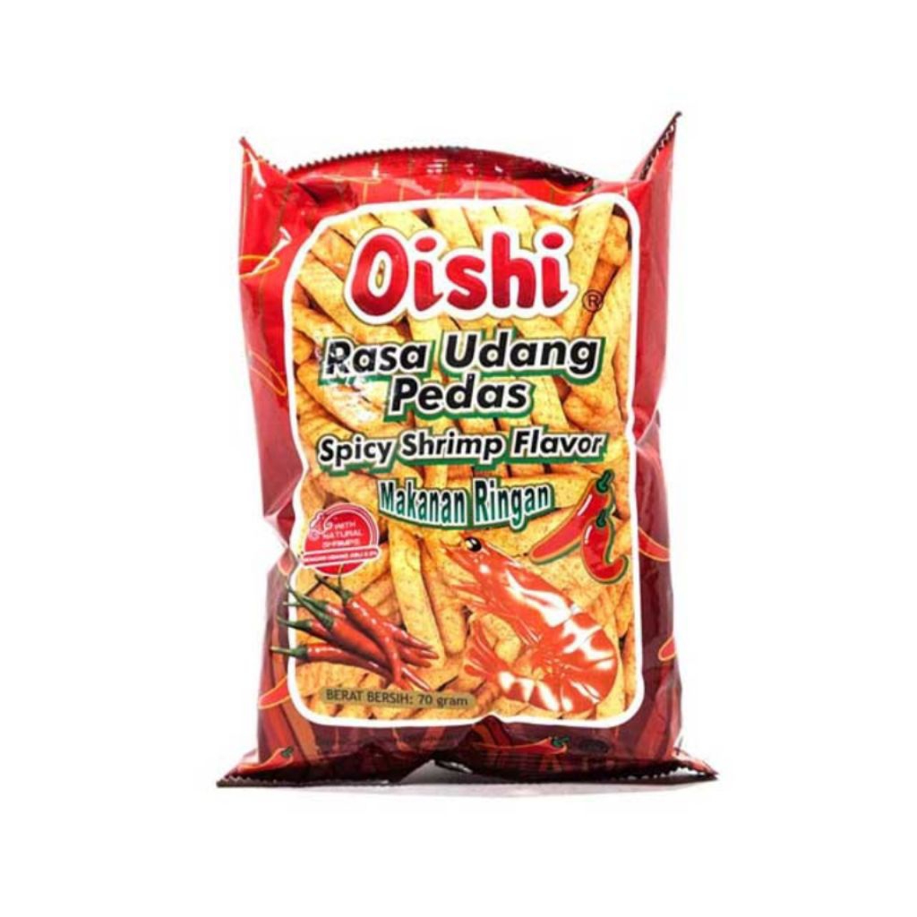 OISHI SNACK RASA UDANG PEDAS 60gr ( PCS )