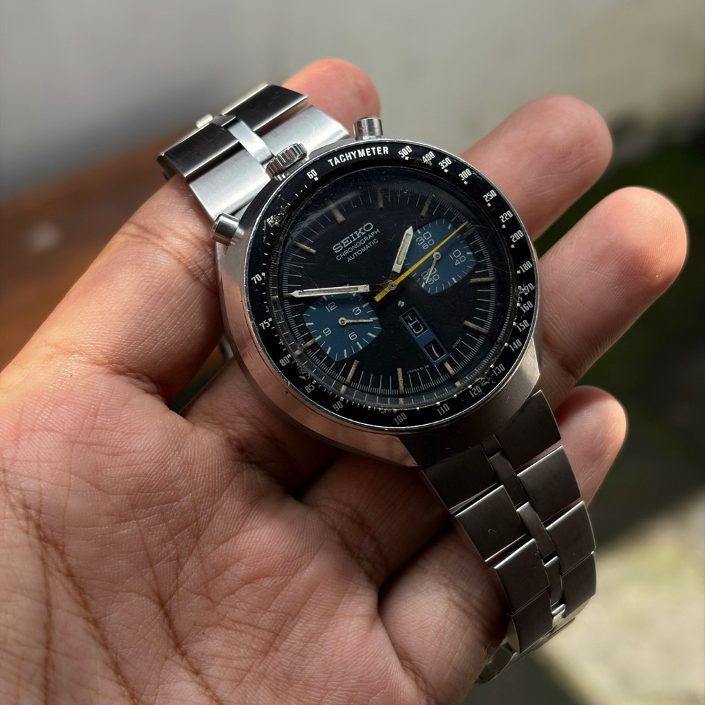 SEIKO BULLHEAD 6138-0040 CHRONO AUTO BLUE-BLACK DIAL (baca deskripsi)
