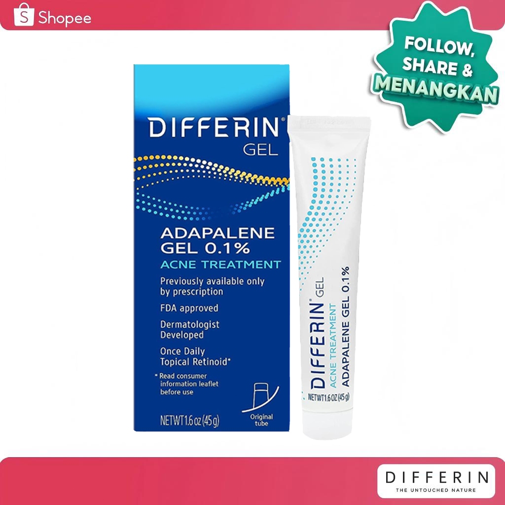 Differin Adapalene Gel 0.1% Acne Treatment 15gr/Treatment Jerawat
