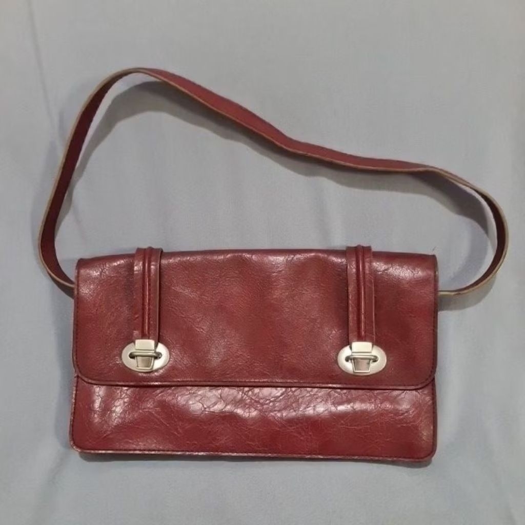 Tas Kulit MNG Maroon Shoulder