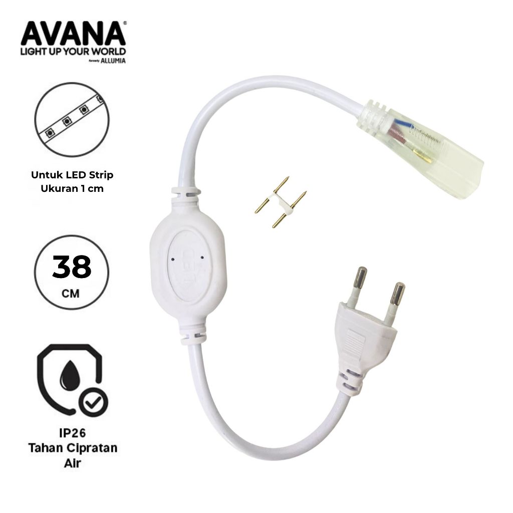 ALLUMIA Socket Lampu LED Strip Light LED Strip Socket Adapter Colokan Lampu Strip