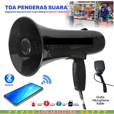 TOA Bluetooth Fleco YC-165RUBT - Pengeras Suara Bluetooth Fleco YC 165RUBT - Megaphone Bluetooth - T