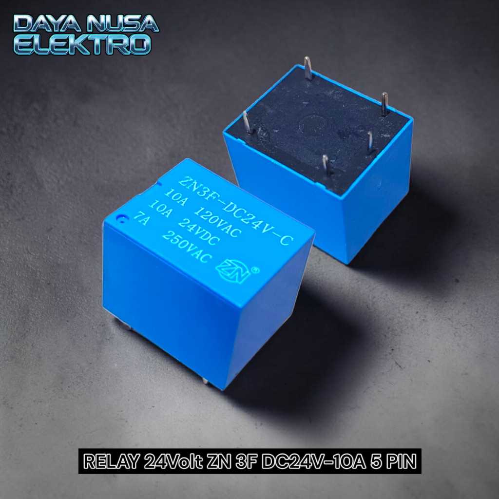 Relay 24Volt ZN 3F DC24V-10A 5 Pin / 5 Kaki - DN1057