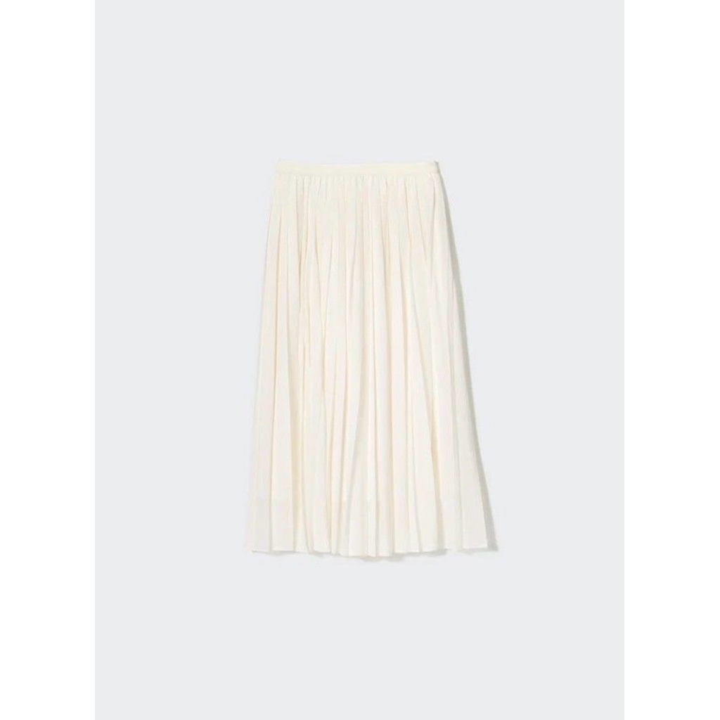 Preloved Rok Plisket Broken White by Uniqlo