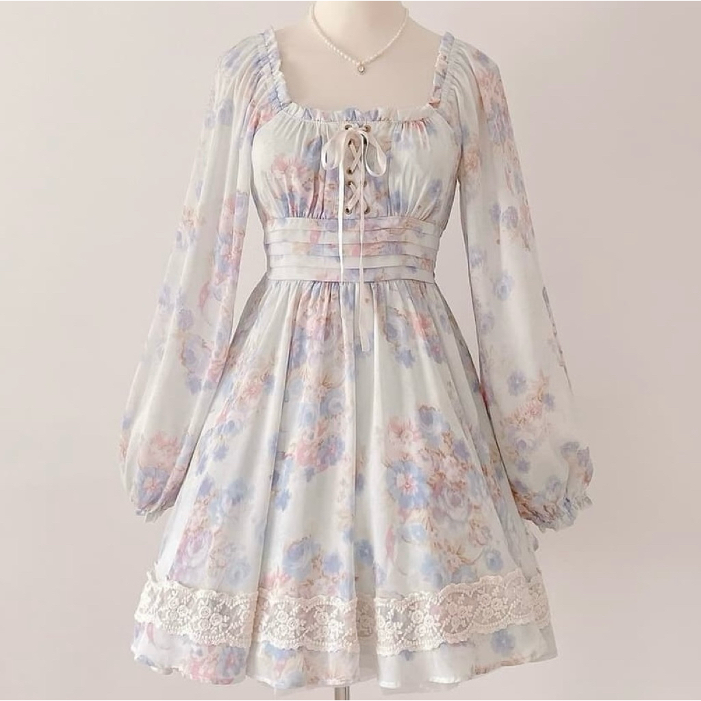 Liz Lisa Baby Blue Floral Dress My Melody 3rd Collaboration Kawaii Cute