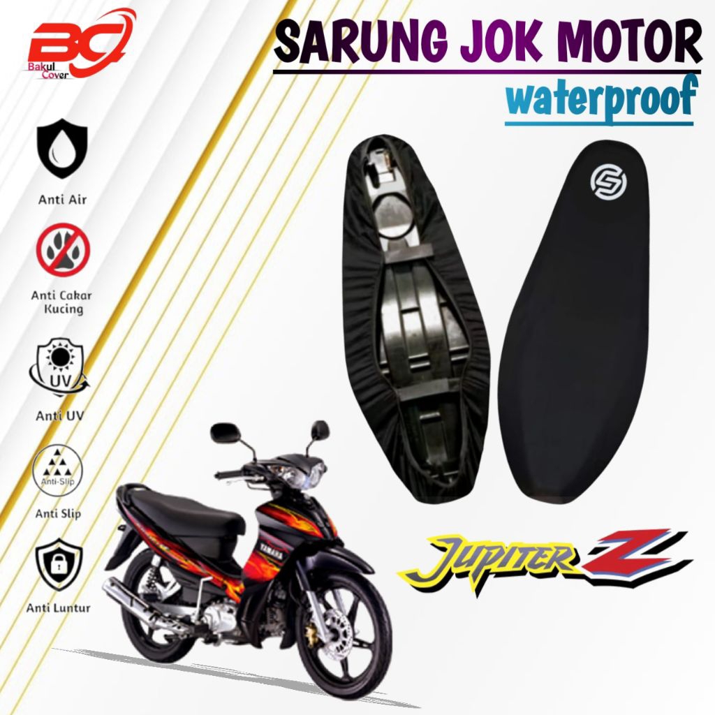 cover jok motor waterproof YAMAHA JUPITER Z,JUPITER Z BURHAN,sarung jok motor anti slip,anti cakar k