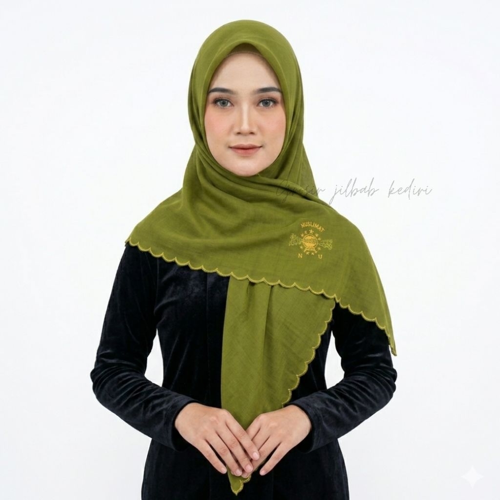 Hijab Muslimat NU bordir lima logo