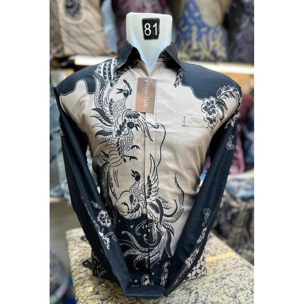 Terbaru batik pria lengan panjang | kemeja batik pria warna biru denim | baju batik pria motif SIMPL