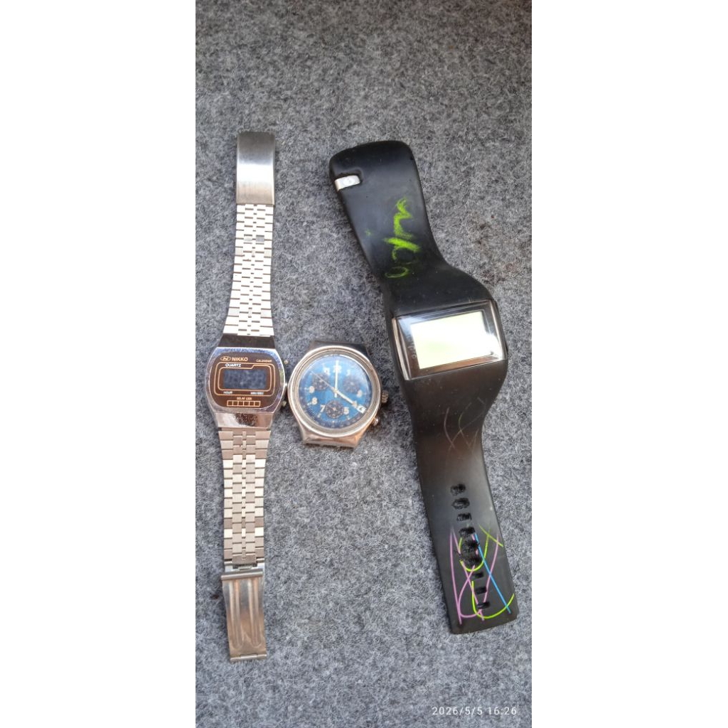 Jam digital analog swatch nikko odm bahan