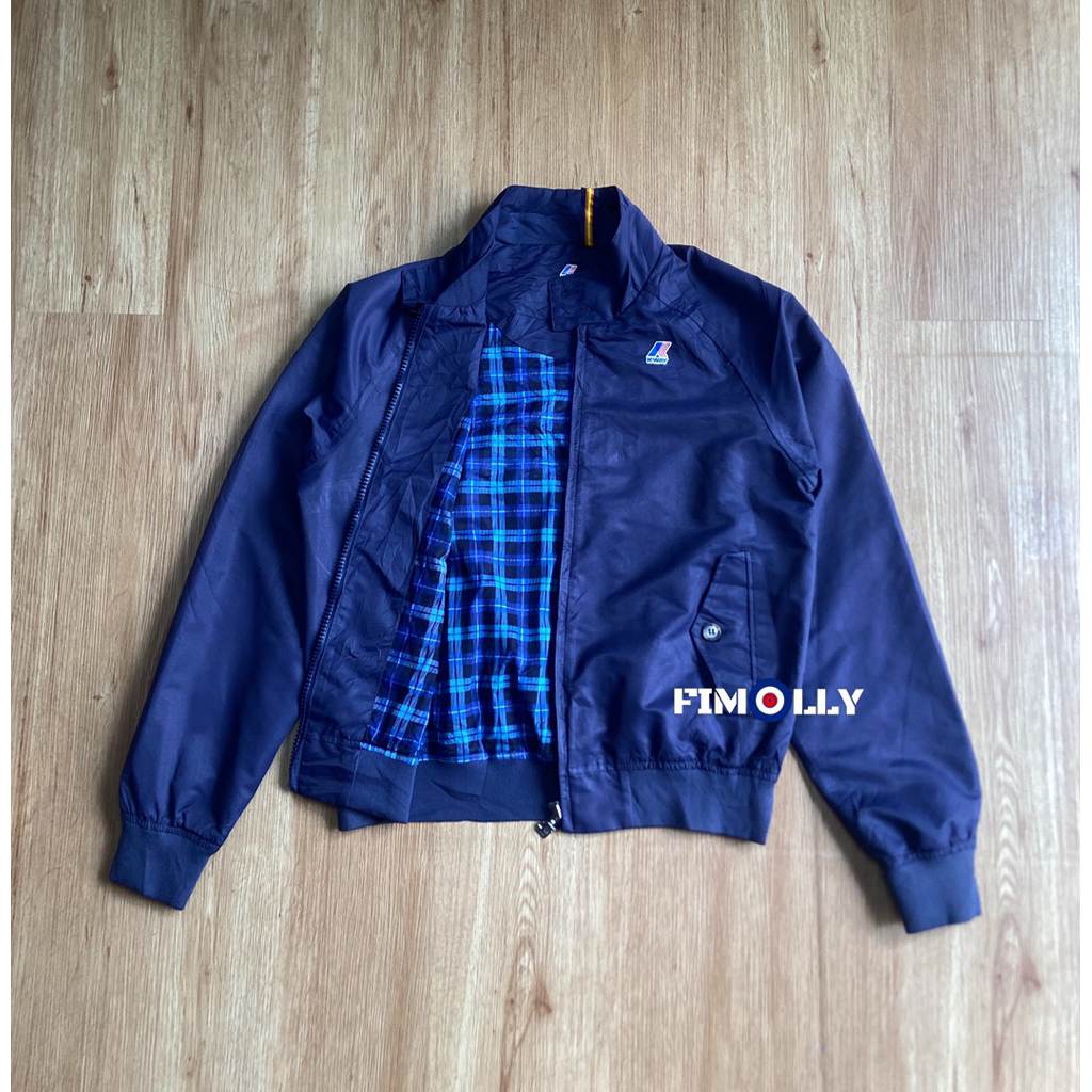 jaket Harrington Kway indigo tartan