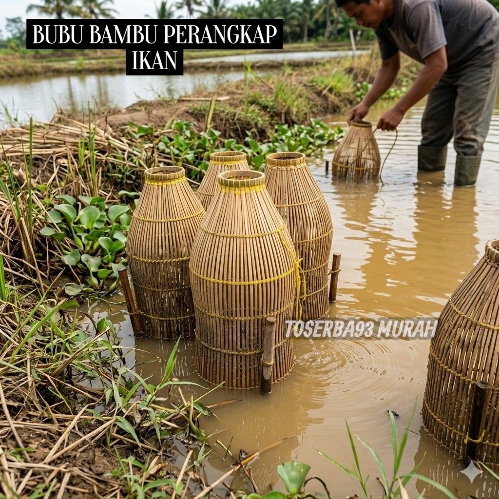 Bubu Perangkap Ikan Wuwu Bambu jumbo Tradisional