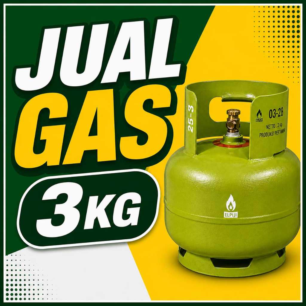 Stiker Jual Gas 3kg, 12x12/15x15/20x20/23x23cm, Bahan Stiker Vinyl Glossy, Waterproof, Stiker Jual G
