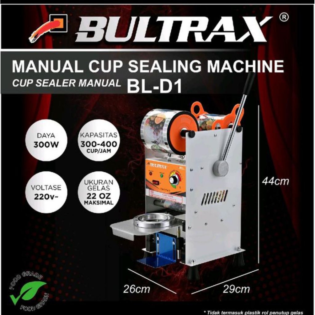 BULL BL-D1 Cup Sealer Manual Alat Press Gelas Plastik ES TEH JOMBO VIRAL BULTRAX ETON
