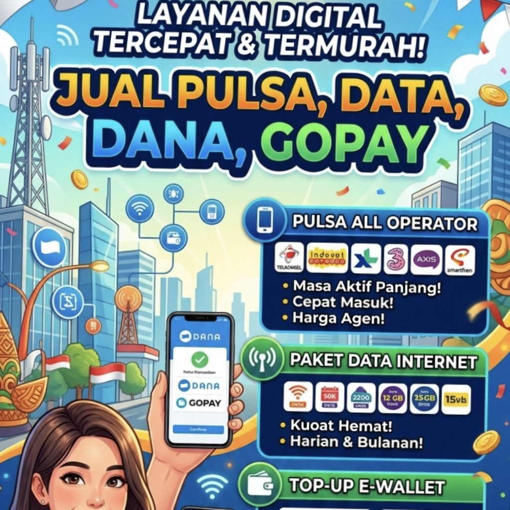 isi pulsa, dana, gopay dll