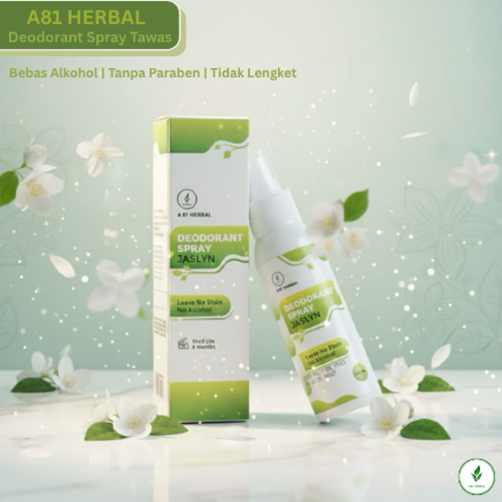 Abi Herbal Deodorant Spray Aroma Jaslyn - Tawas Alami, Non Alkohol