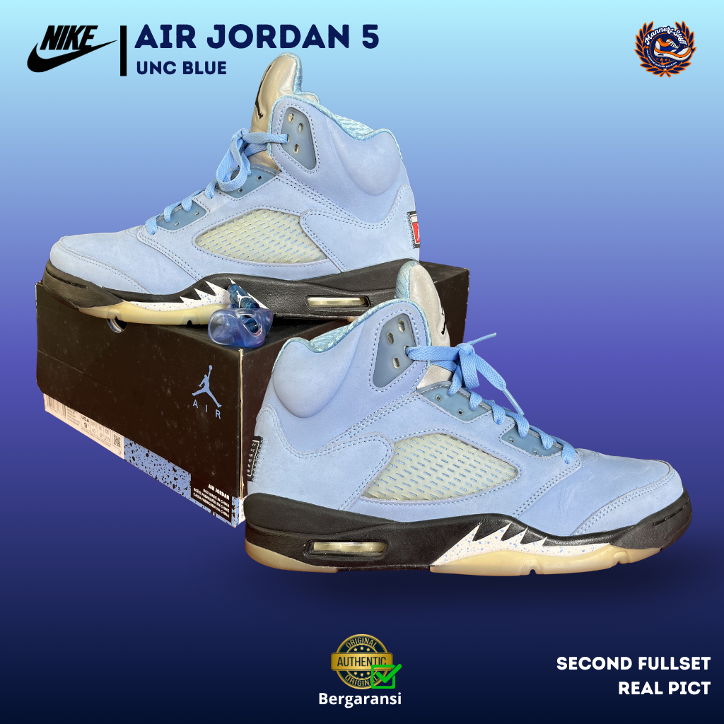 Sepatu Nike Air Jordan 5 UNC Blue