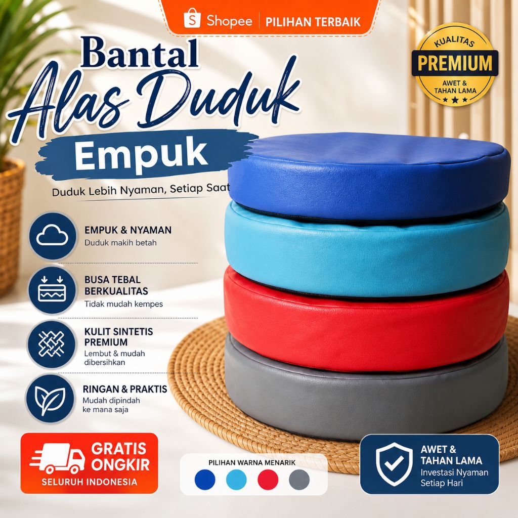 Bantal Alas Duduk Lesehan Tebal 8cm 50x50 Bantal Kursi Sofa Kayu Bantalan
