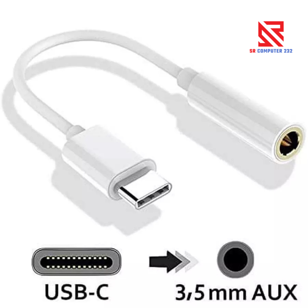 Adaptor Earphone USB Type C ke Jack 3.5mm / Konverter Kabel Audio USB-C 3,5mm