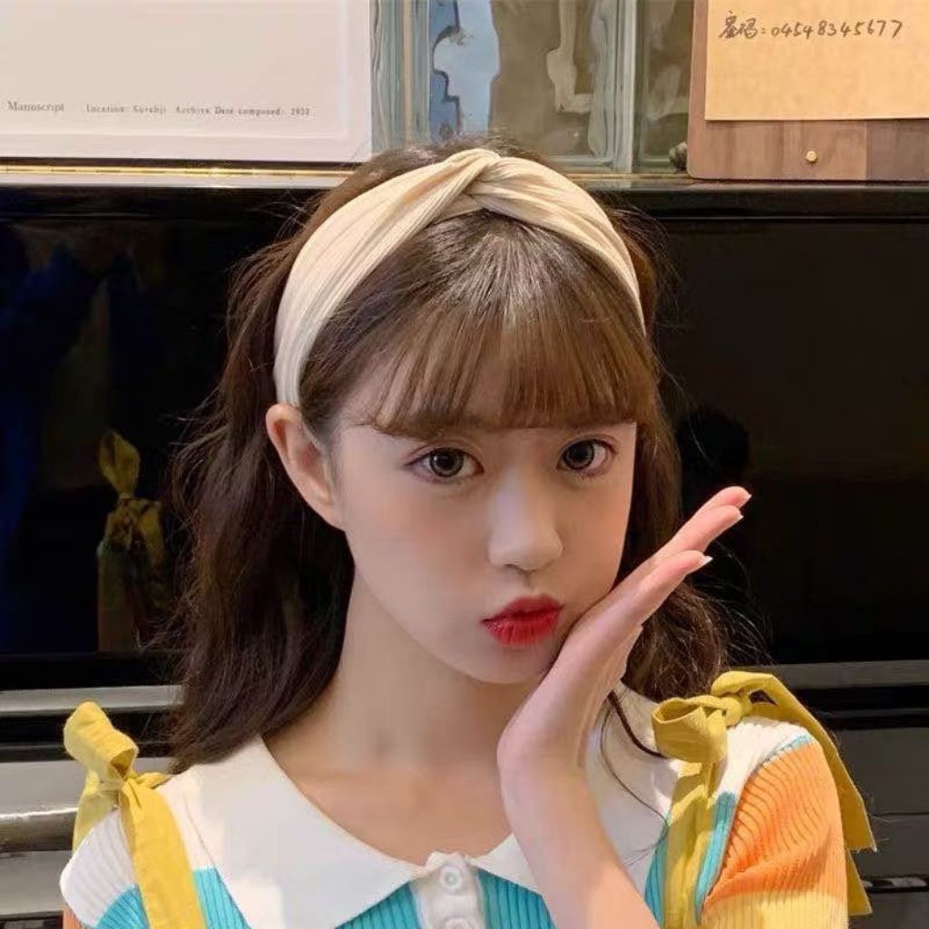 ( Beerrysaa ) Bando bandana coksu aksesoris rambut aksesoris fashion bando polos kain silang