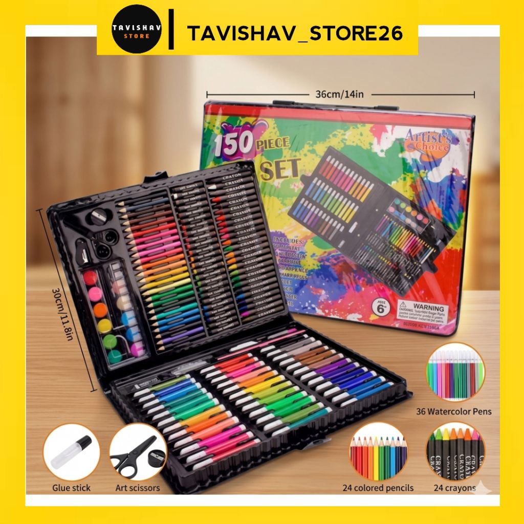 [150SET] CRAYON SET CRAYON MEWARNAI ANAK KECIL 150PCS CRAYON SET LENGKAP SIAP PAKAI