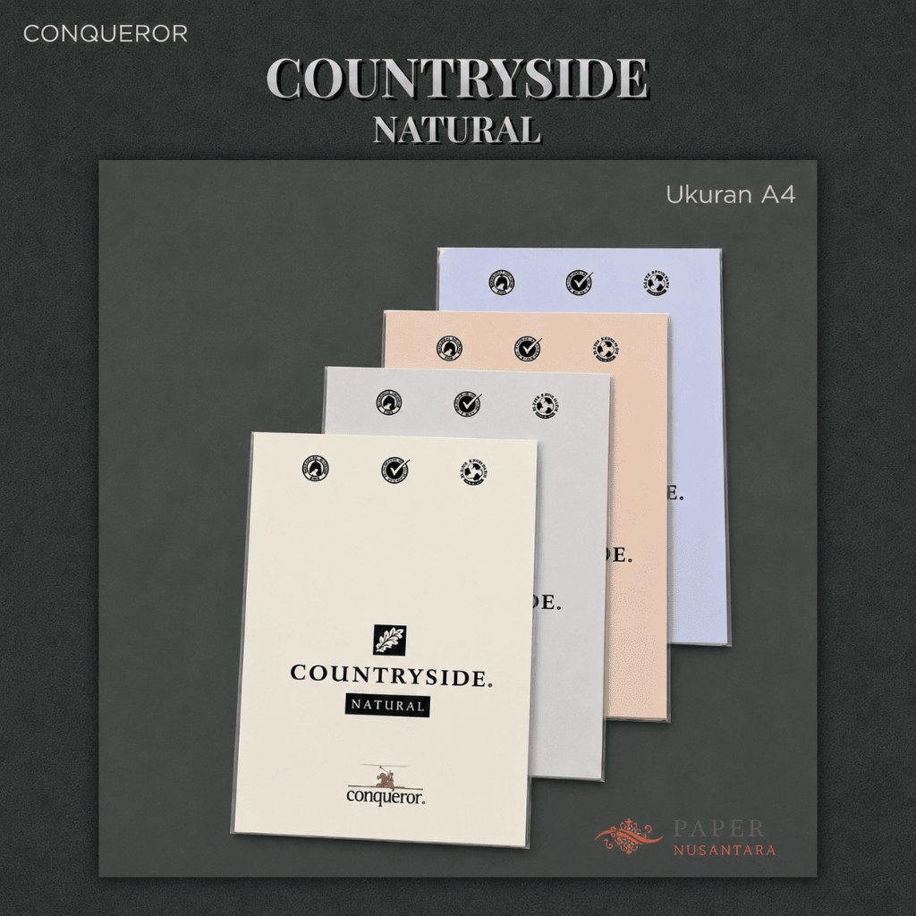 Kertas Import Conqueror Countryside Natural Ukuran A4 [Isi 10 Lembar] | Kertas Fancy Impor Sertifika