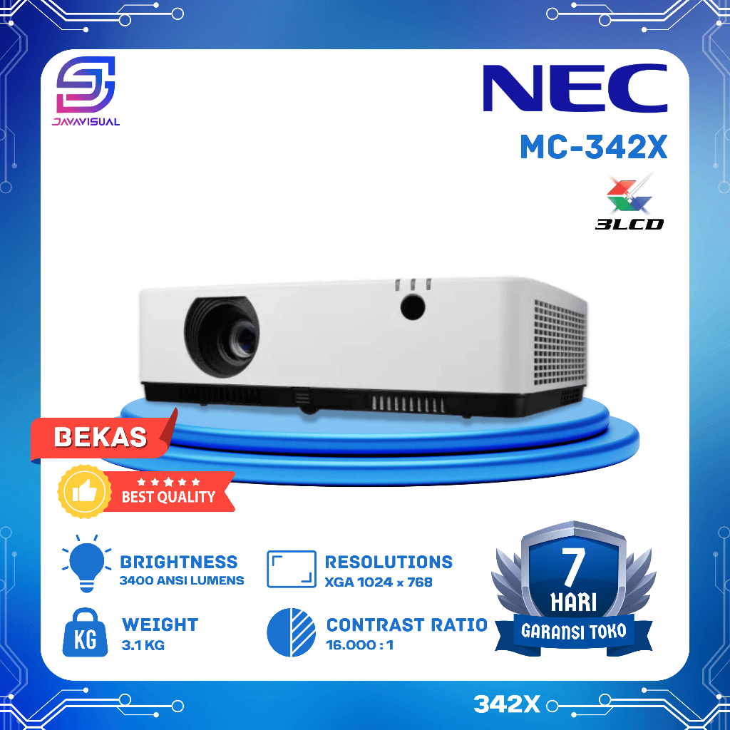 PROYEKTOR NEC MC-342X HDMI 3400 LUMENS SECOND BERKUALITAS