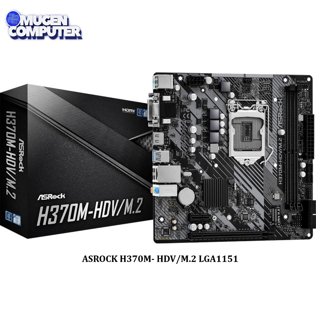 MOTHERBOARD ASROCK H370M HDV/M.2 LGA 1151 INTEL 8 & 9 GEN
