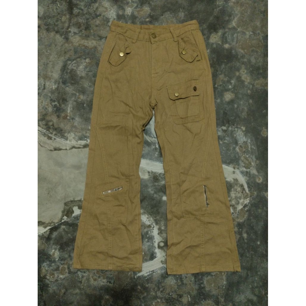 Japanese Brand Flare Pants Multipocket