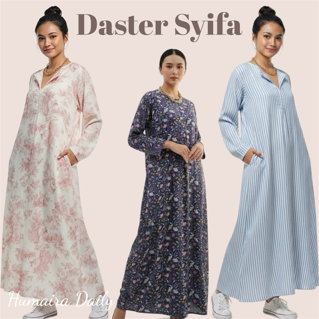 DASTER LENGAN PANJANG KANTUNG SAKU DRESS MUSLIMAH