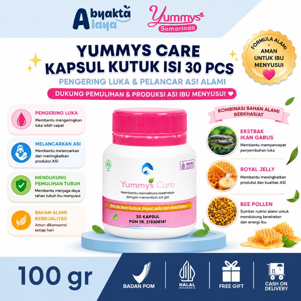 YummysCare Yummys Yummy Kapsul Kutuk Ikan Gabus Penyembuh Luka Sesar Lahiran | 30 KAPSUL