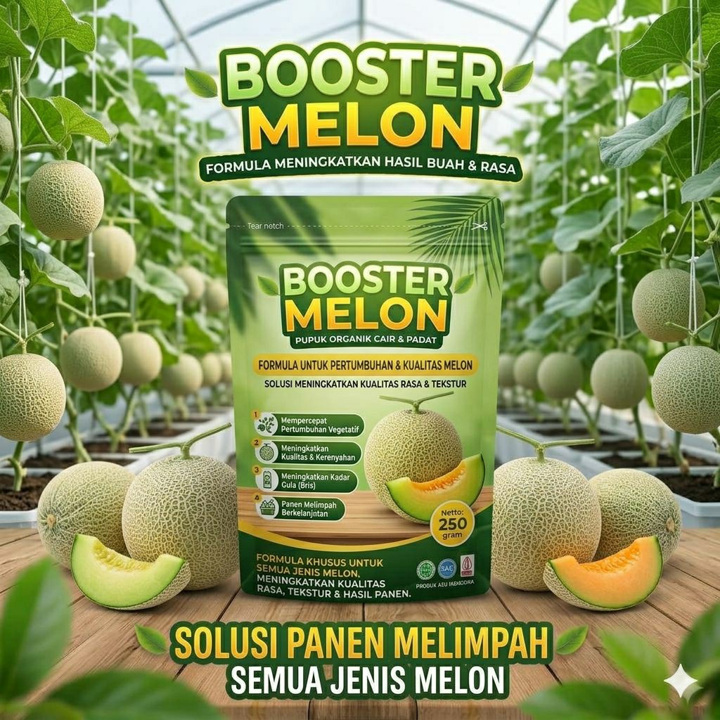 boster melon netto250gram,pelebat buah nutrisi tanaman