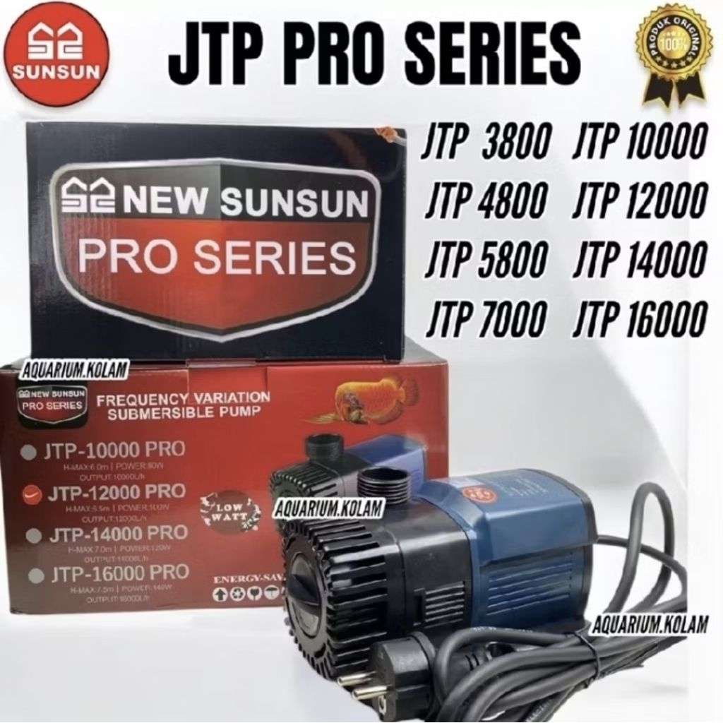 Pompa air Sunsun JTP / Mesin head pump untuk kolam ikan koi / Pompa celup untuk aquarium aquascape b