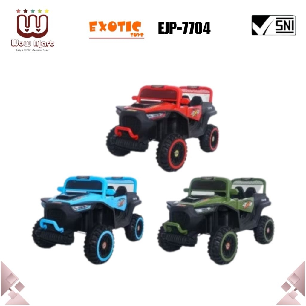 EJP-7704 EJP-7704+ Exotic Kids Rechargeable Car // Mainan Mobil Aki Anak Model Jeep Dilengkapi Remot