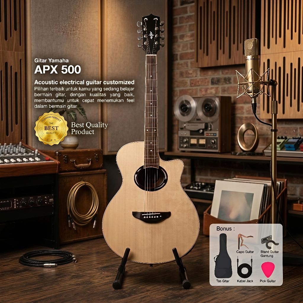 Gitar Akustik Elektrik Listrik Yamaha APX500ii Custom High Quality Tuner 7545R